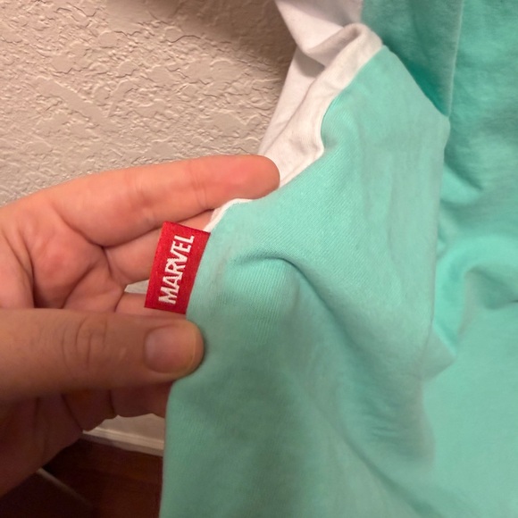 Disney Parks Marvel Polo Shirt Adult L Blue &White Spiderman Embroidered - Picture 6 of 6